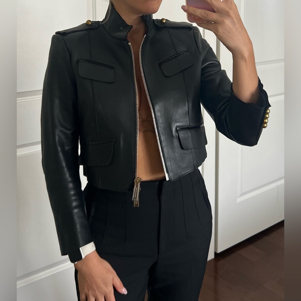 DSQUARED2 Black Leather Women's Jacket